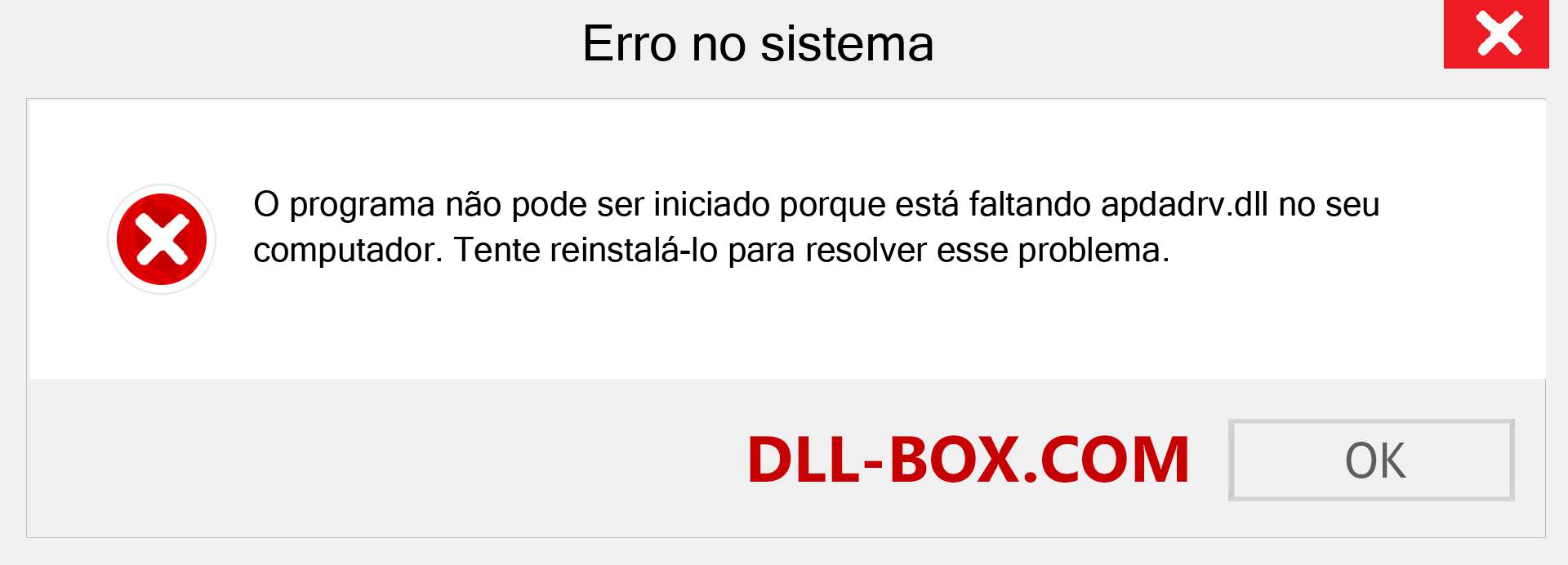 Arquivo apdadrv.dll ausente ?. Download para Windows 7, 8, 10 - Correção de erro ausente apdadrv dll no Windows, fotos, imagens